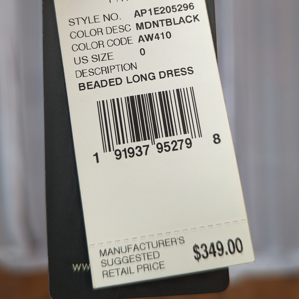 NWT Adrianna Papell Beaded Long Dress Gown | Size 0 XS - Picture 5 of 5